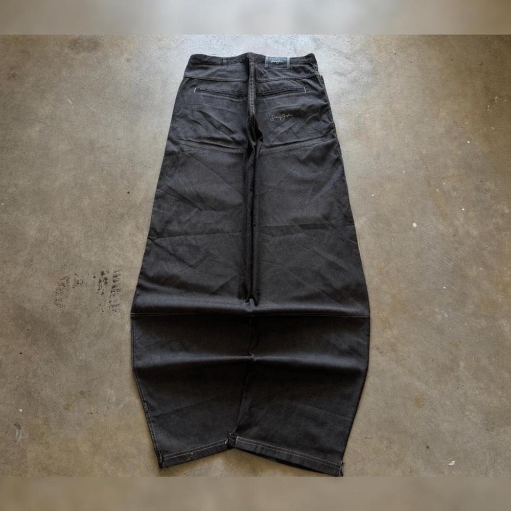 Baggy Black Sean John Wide Leg Denim Jeans Surf Summer Vintage Y2K 42x38